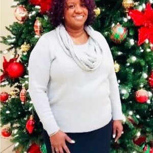 Cozy Gray Sweater with Cowl Neck